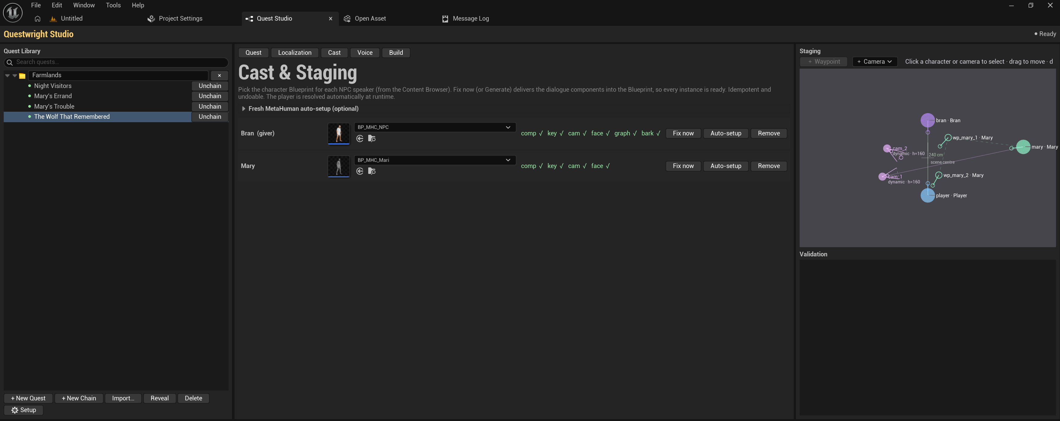 The Cast tab with speaker rows and the health-check column
